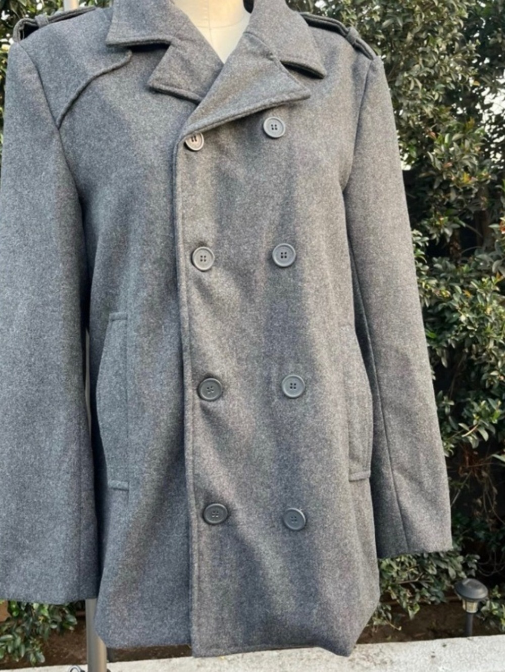Gray Alpine Swiss Jake Men’s Wool Blend Peacoat Jacket Medium